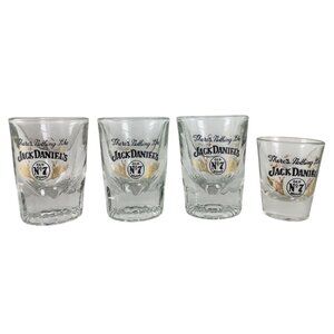 Lot Of 4 Jack Daniel's Shot Glass Vintage, Great pre-owned condition